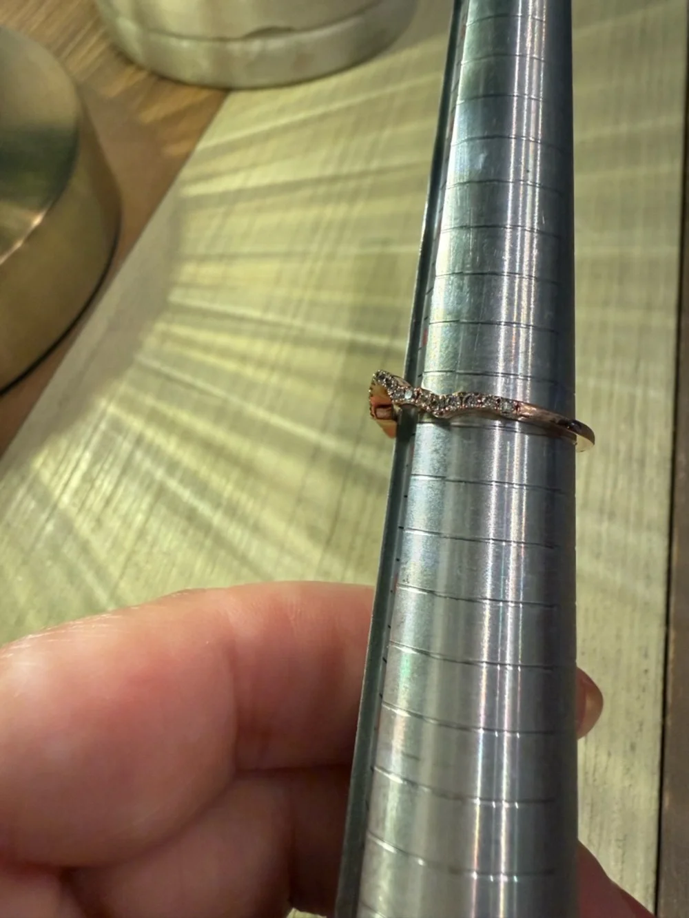 Levian Rose Gold Diamond Curved Stackable Ring - Picture 3 of 7